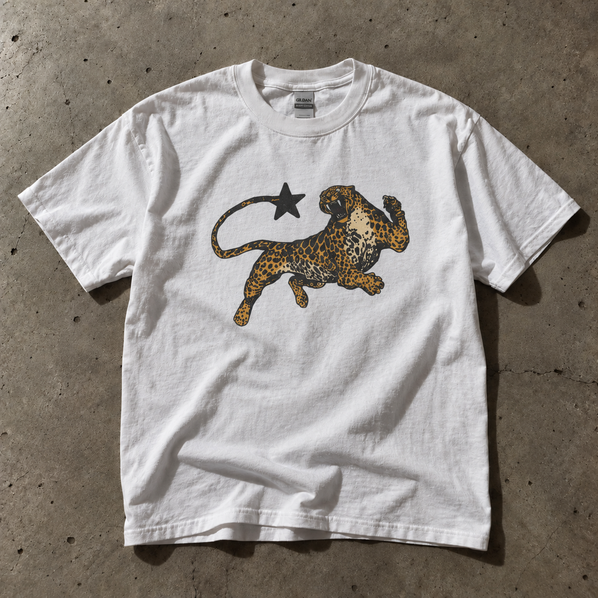 Leopard Jumping Star Graphic Tee