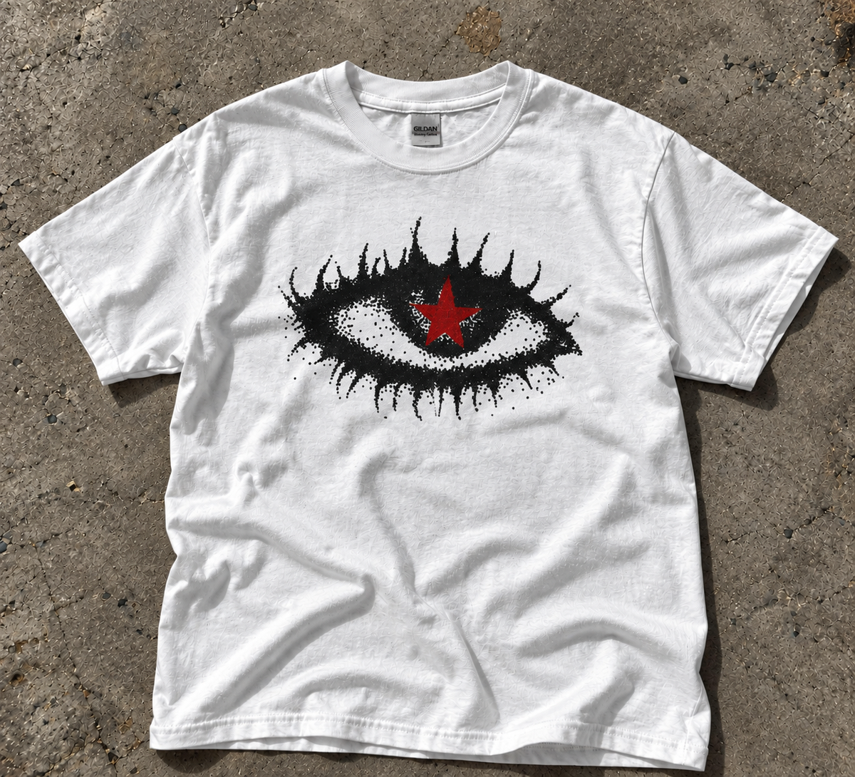 Gothic Eye Red Star Graphic Tee