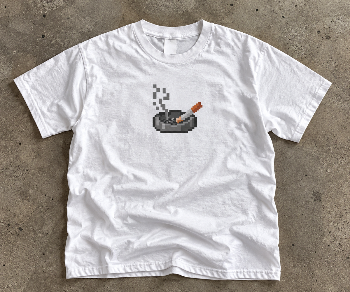 Pixel Ashtray Tee – Retro Streetwear