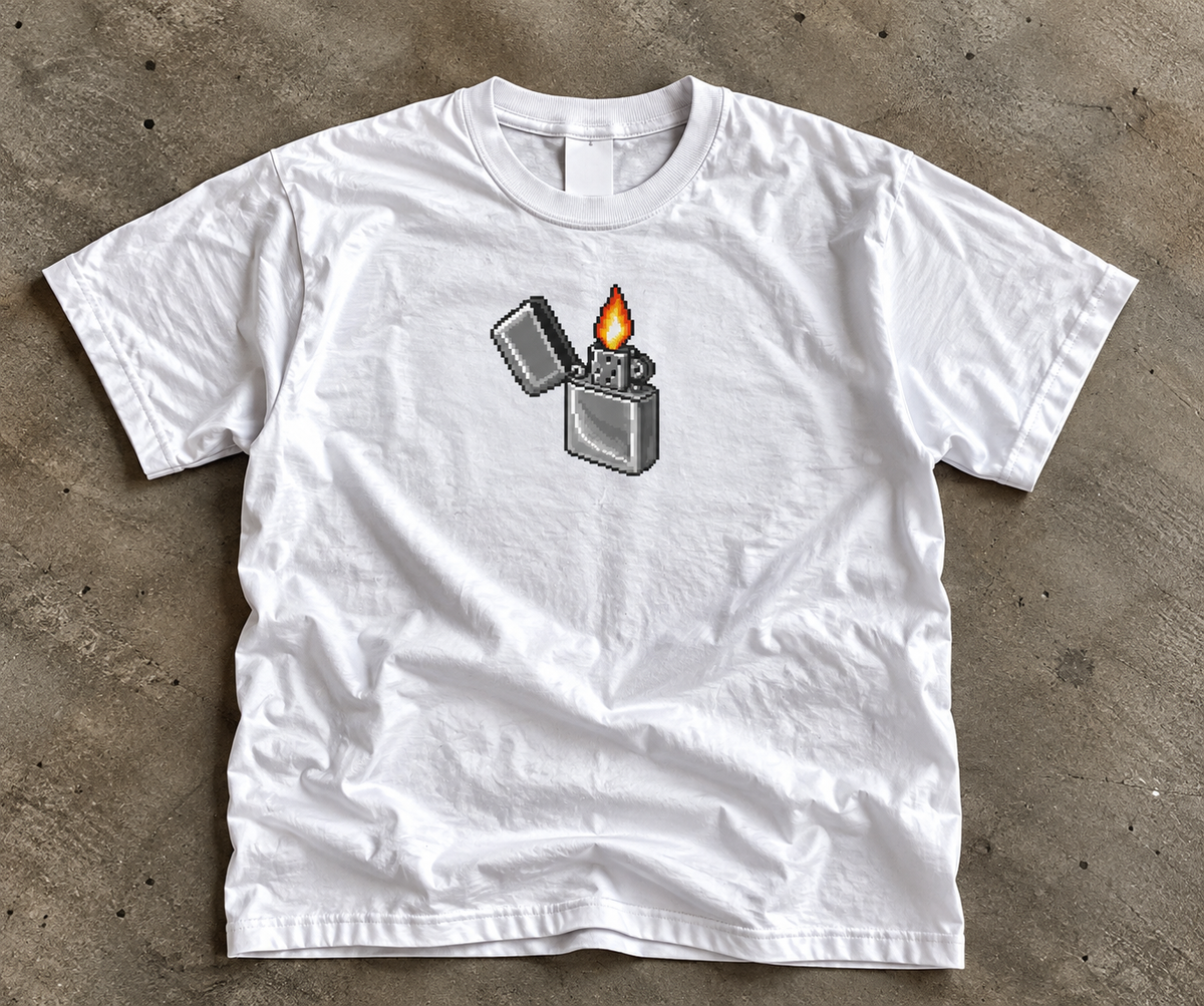Pixel Lighter Tee – Retro Streetwear